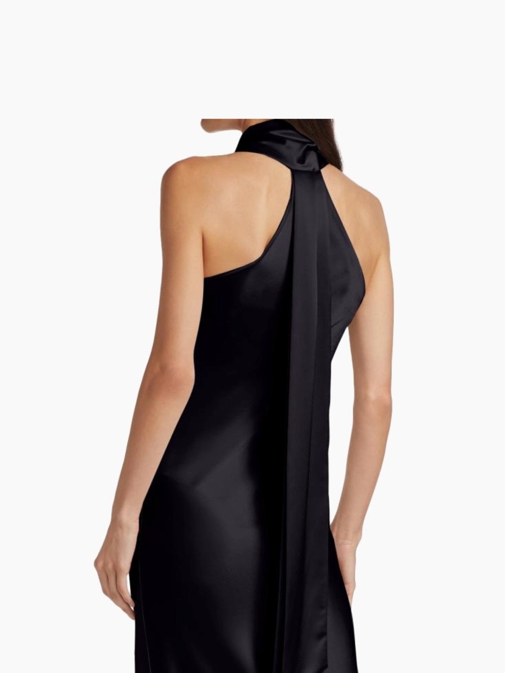 Galvan London Black Sienna Halter Satin Sash Tie Neck Wide Leg Jumpsuit luxury - Picture 7 of 16